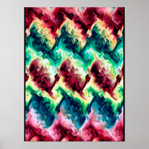 Poster Vagues Abstraites de couleur