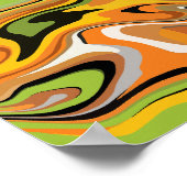 Poster Vagues Abstraites de couleurs d'automne (Coin)