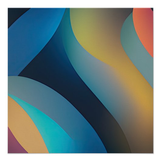 Poster Vagues Abstraites et tourbillons 29 (Devant)