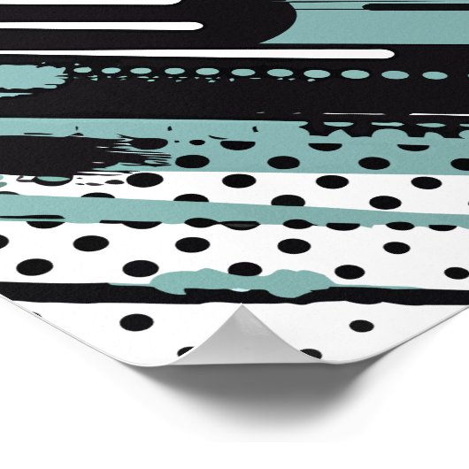 Poster Vagues Abstraites géométriques (Coin)