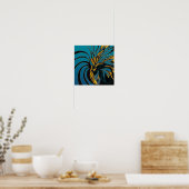 Poster vagues Abstraites, lignes, feuilles, design modern (Cuisine)