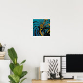 Poster vagues Abstraites, lignes, feuilles, design modern (Bureau à domicile)
