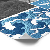 Poster Vagues Abstraites | Photo avec Monogram| Monogram (Coin)