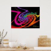 Poster Vagues Aliens Art Abstrait moderne coloré (Cuisine)