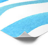 Poster Vagues Aquarelle : bleu turquoise sans joint. (Coin)