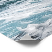 Poster Vagues bleu bleu turquoise (Coin)