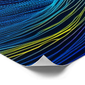 Poster Vagues bleu éthérée et coucher de soleil océanique (Coin)