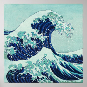 Poster Vagues bleues Hokusai
