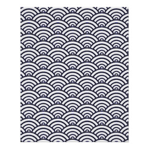Poster Vagues bleues japonaises Seigaiha Mer