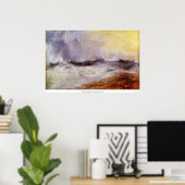 Poster Vagues brisant contre le vent par Joseph Turner (Bureau à domicile)