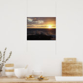 Poster Vagues brisées au coucher du soleil (Cuisine)