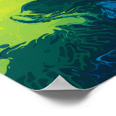 Poster Vagues de couleur liquide abstraites (Coin)