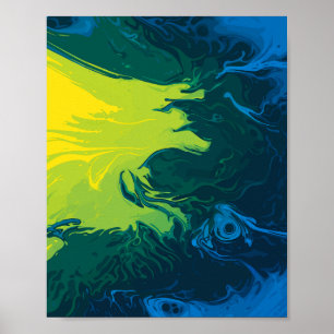 Poster Vagues de couleur liquide abstraites