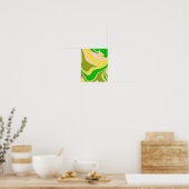 Poster Vagues de couleurs entrelacées avec des courbes do (Cuisine)
