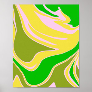 Poster Vagues de couleurs entrelacées avec des courbes do
