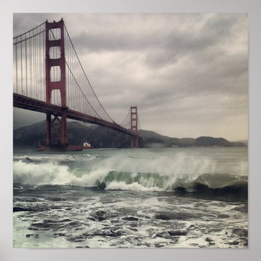 Poster Vagues de Golden Gate 12" x 12" (Devant)
