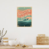 Poster Vagues de la plage de Brighton (Cuisine)