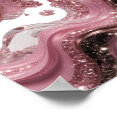 POSTER VAGUES DE LIQUIDE ABSTRAIT 3D AVEC ÉCLATS ET GEMME (Coin)
