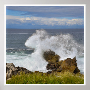 Poster Vagues de l'océan Atlantique Art côtier robuste