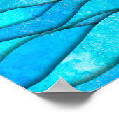 Poster Vagues de l'océan bleu vintage (Coin)