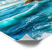 Poster Vagues de plage océanique (Coin)
