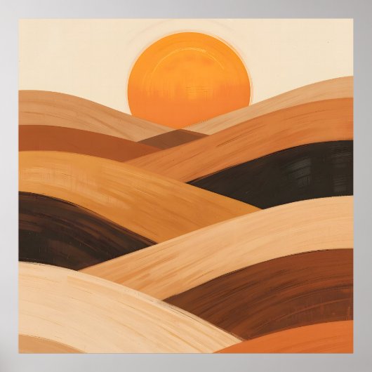 Poster Vagues de sable doux au coucher du soleil (Devant)