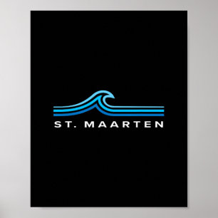 Poster Vagues de Saint-Martin Vintage Hommes Femmes Fille