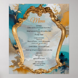 Poster Vagues et paysages artistiques orientaux d'Asie