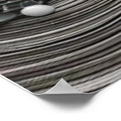 Poster Vagues fluides monochromes abstraites texturées (Coin)