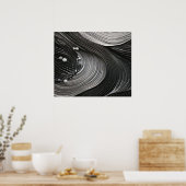 Poster Vagues fluides monochromes abstraites texturées (Cuisine)