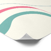 Poster Vagues fluides rose et sarcelle (Coin)