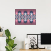 Poster Vagues fractales argent et rose (Bureau à domicile)