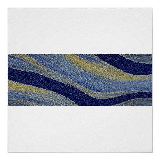 Poster Vagues fracturées du paysage marin Abstrait 02 (Devant)