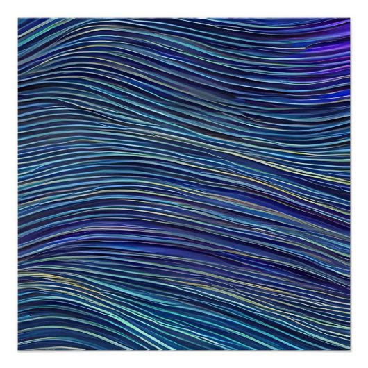 Poster Vagues fracturées du paysage marin Abstrait 05 (Devant)
