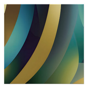 Poster Vagues fracturées du paysage marin Abstrait 30