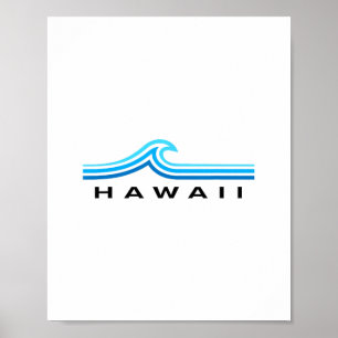 Poster Vagues Hawaïennes Vintage Hommes Femmes Garçons So