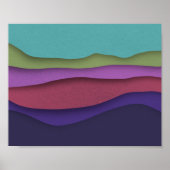 Poster Vagues modernes Abstraites de couleur (Devant)