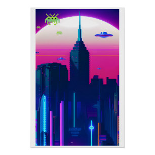 Poster Vagues nocturnes et Vapor Daze