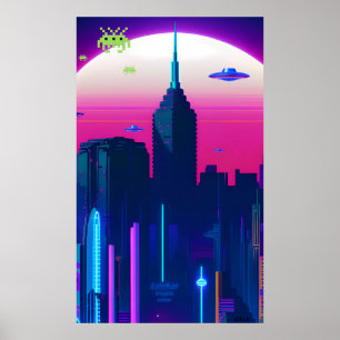 Poster Vagues nocturnes et Vapor Daze