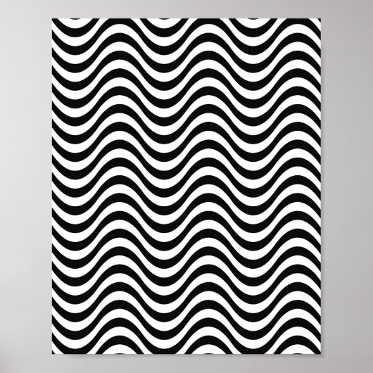 Poster Vagues noires et blanches (Devant)