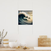 Poster Vagues océaniques antiques (Cuisine)