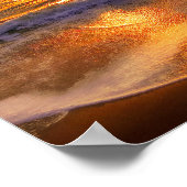 Poster Vagues océaniques au coucher du soleil (Coin)