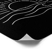 Poster vagues océaniques au coucher du soleil design mini (Coin)
