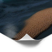 Poster Vagues Océaniques Sur Une Plage (Coin)
