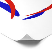 Poster Vagues Rouge Blanc et Bleu (Coin)