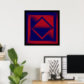 Poster Vagues rouges et violettes (Bureau à domicile)