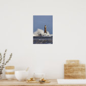 Poster Vagues s'écrasant contre le phare de Roker (Cuisine)