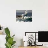 Poster Vagues s'écrasant sur la jetée (Bureau à domicile)