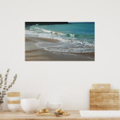 Poster Vagues sur la plage bleu turquoise Océan (Cuisine)