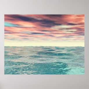 Poster Vagues turquoise